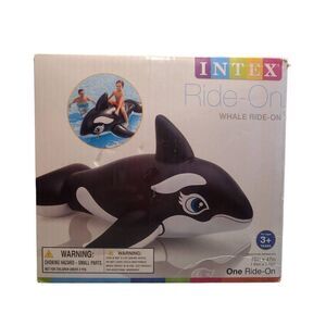 Intex 76” Jumbo Inflatable Whale Ride-On Pool Float With Handles - NIB